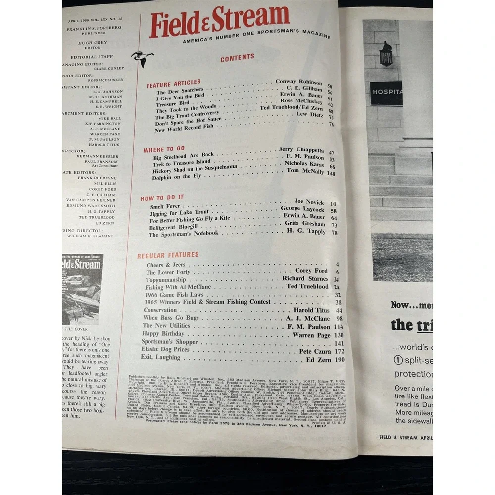 Field & Stream Magazine April 1966 – Vintage Hunting & Fishing – No. 12